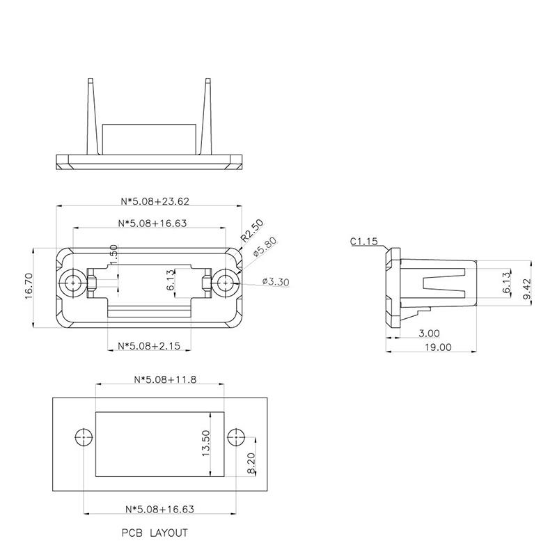 pcb terminal block 3 pin