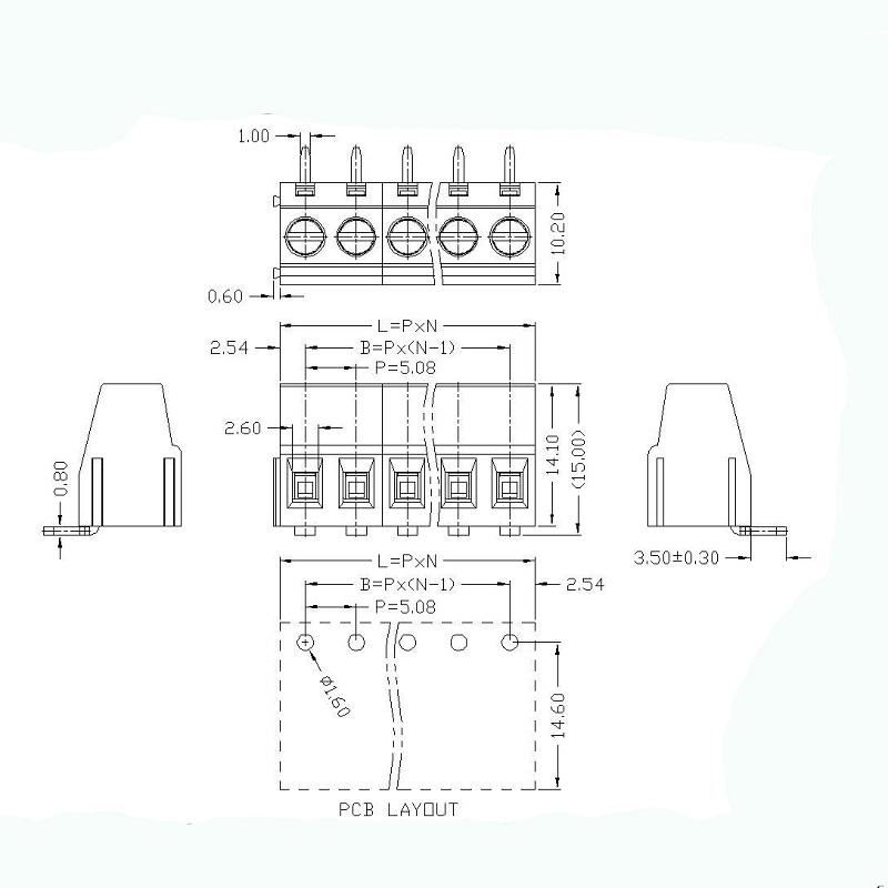 2 pin screw connector