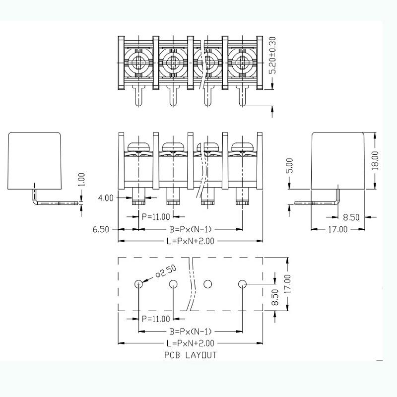 pcb screw terminal block